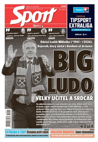 Sport - 15.9.2026 - CZECH NEWS CENTER a. s.