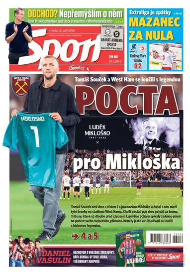 Sport - 16.9.2026 - CZECH NEWS CENTER a. s.