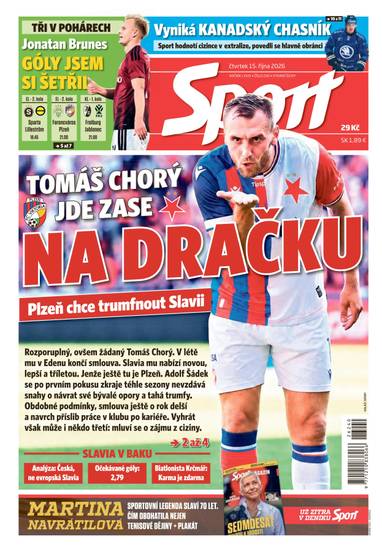 Sport - 15.10.2026 - CZECH NEWS CENTER a. s.