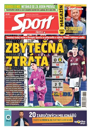 Sport - 16.10.2026 - CZECH NEWS CENTER a. s.