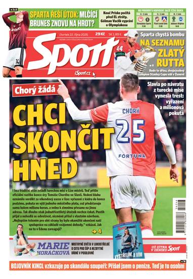 Sport - 22.10.2026 - CZECH NEWS CENTER a. s.