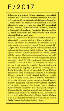 Obálka Klauzury FAMU 2017