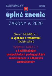 Obálka Aktualizácia V/1 2020 - Zákon o výchove a vzdelávaní - Školský zákon