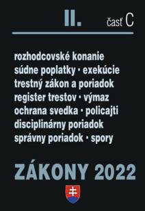 Obálka Zákony 2022 II/C - Trestné právo, Exekučný poriadok, Správne právo