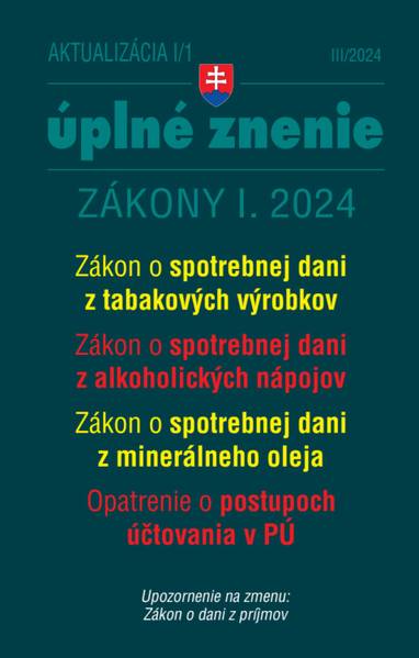 E-kniha Aktualizácia I/1 / 2024 - daňové a účtovné zákony - Autor Neuveden